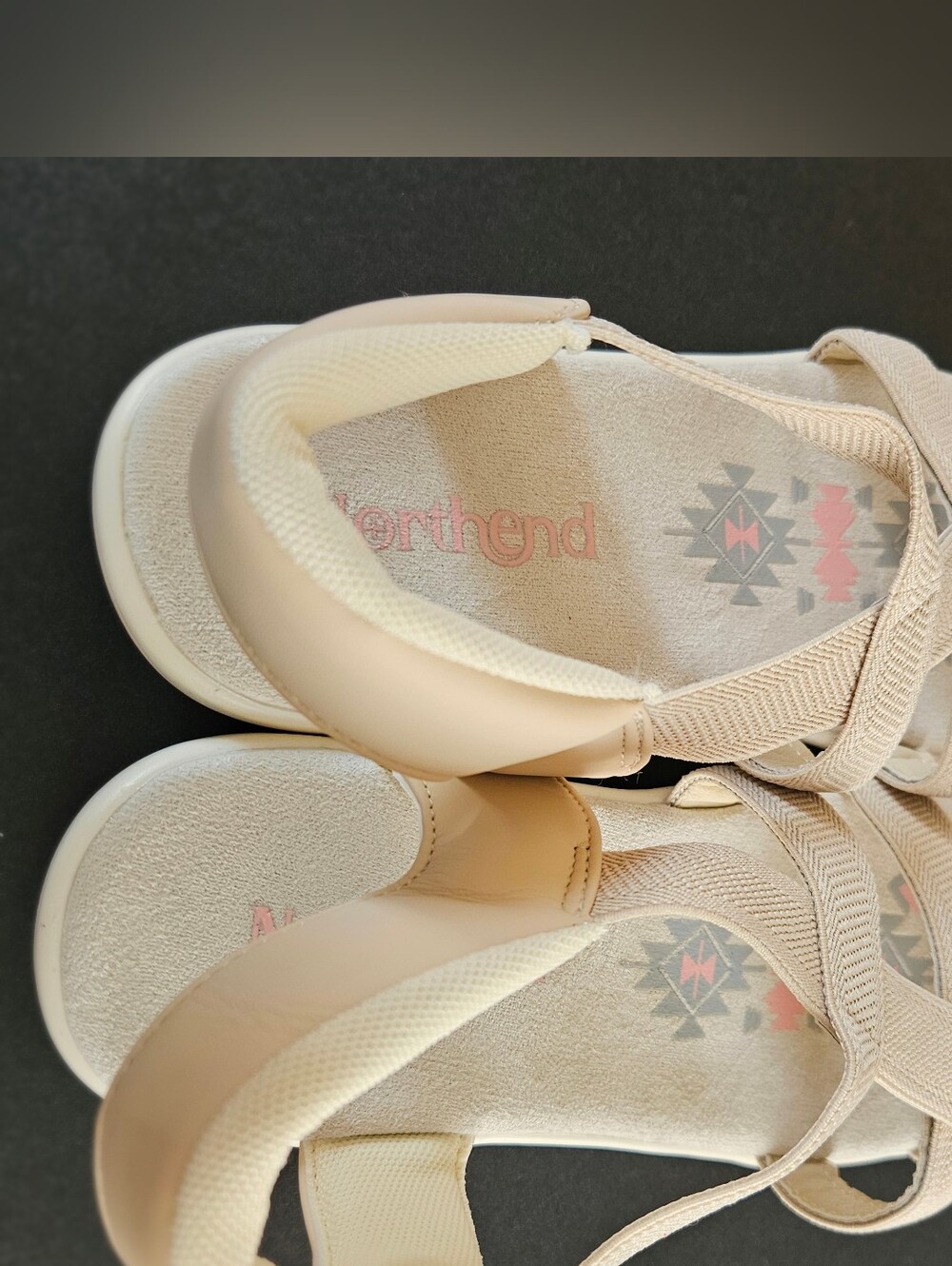 Women's Beige Elastic Strapy Sandals Comfort Open Toe Walking Shoes - Picture 16 of 16